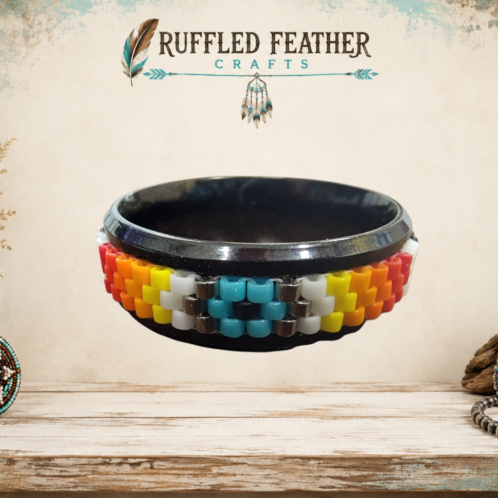 Hand-Beaded Statement Rings