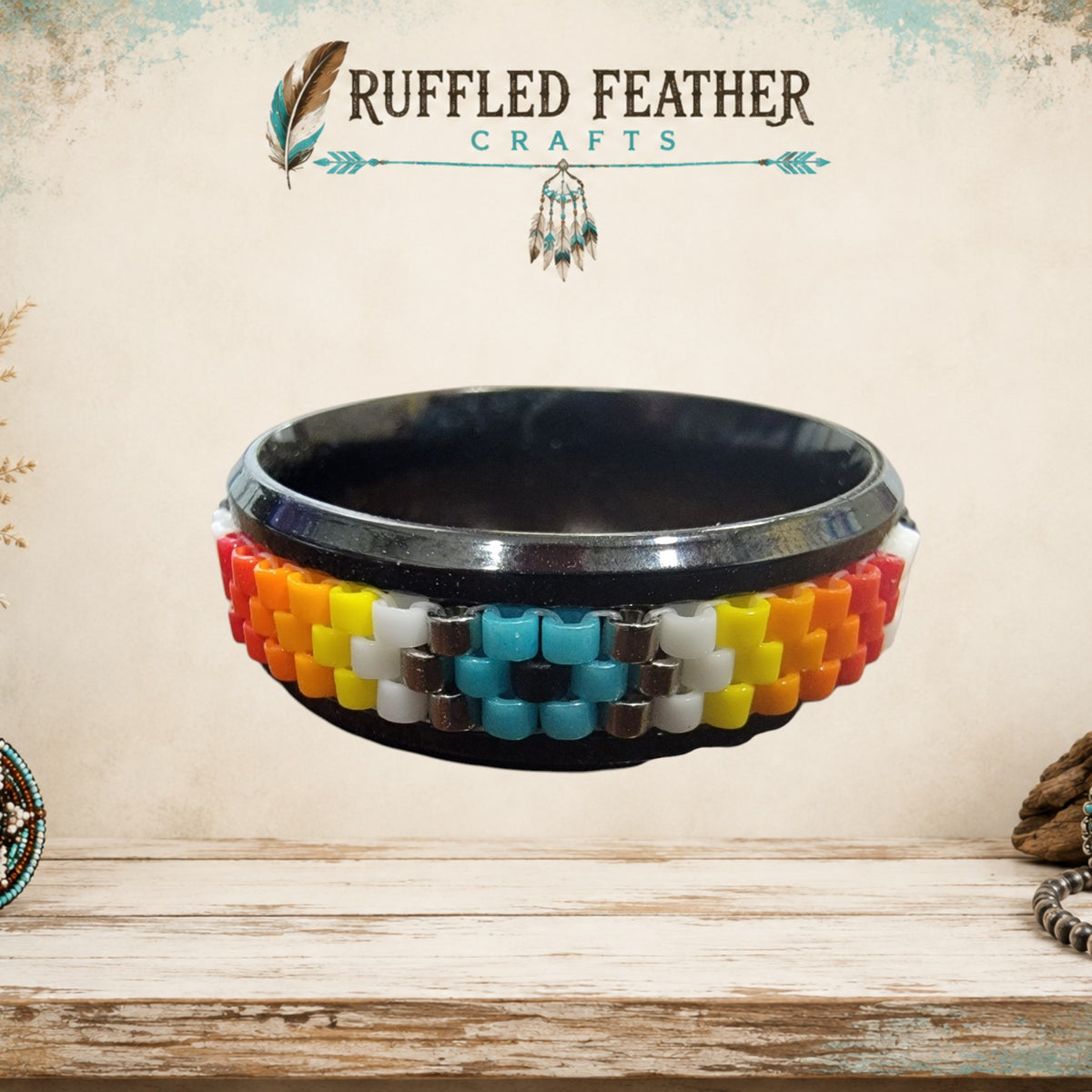 Hand-Beaded Statement Rings