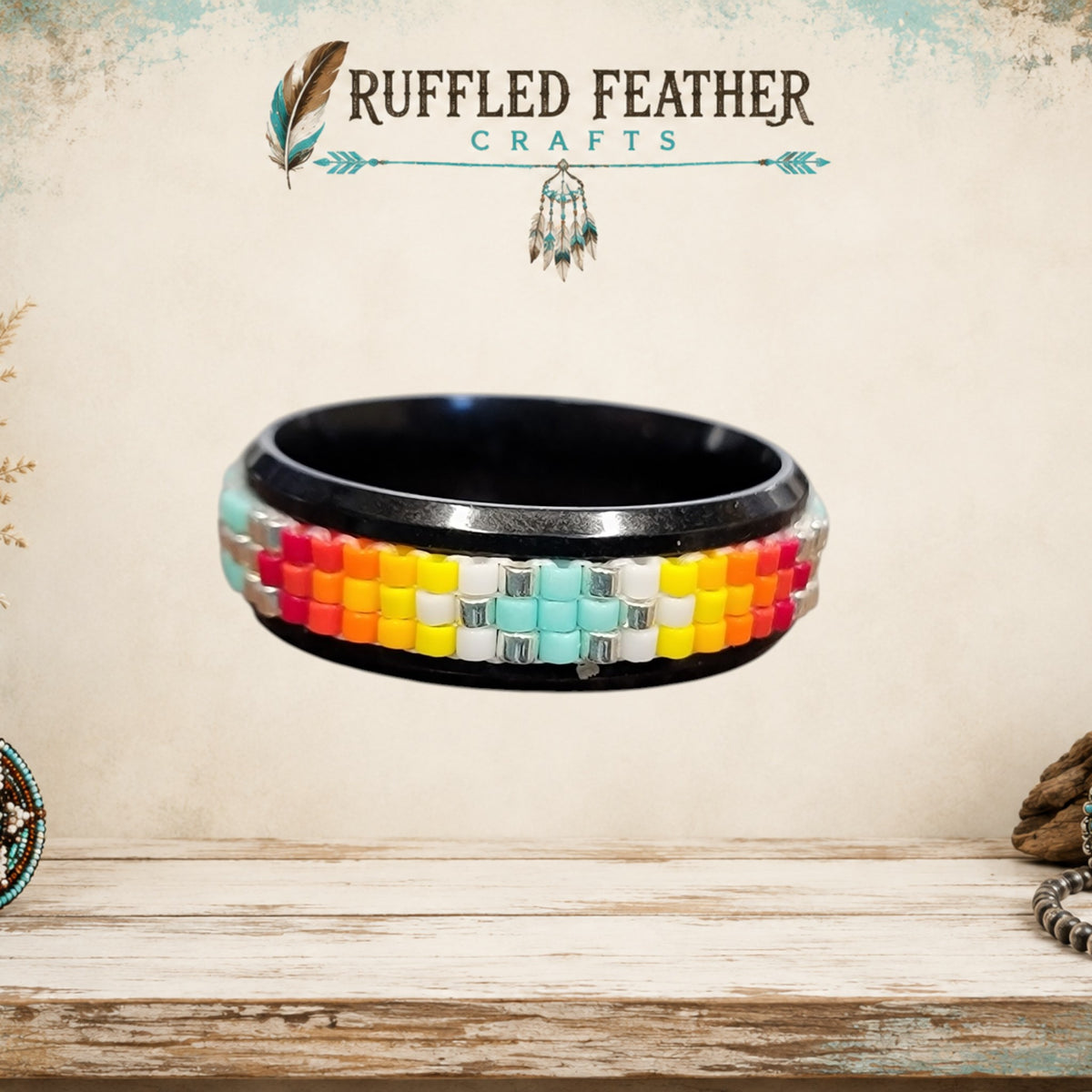Hand-Beaded Statement Rings