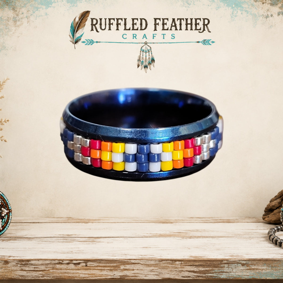 Hand-Beaded Statement Rings