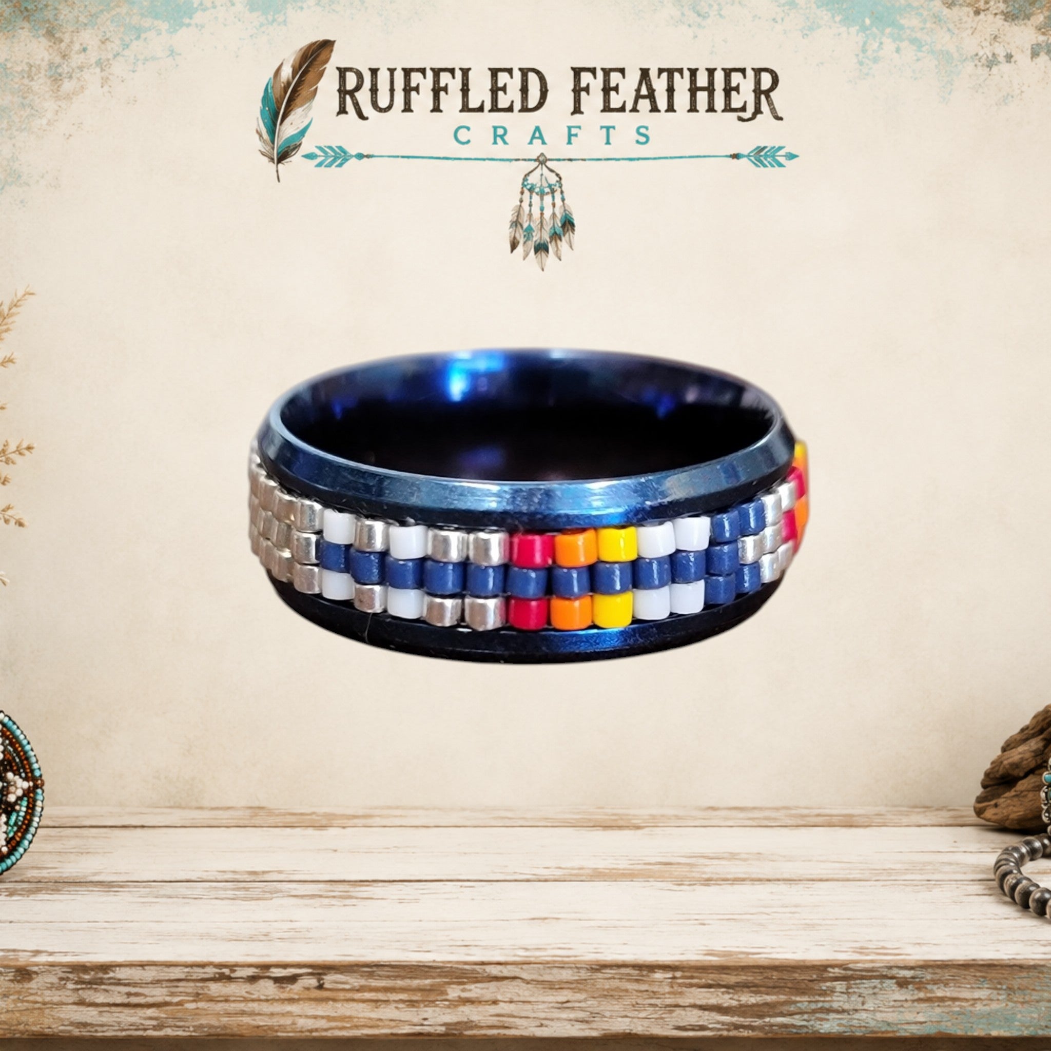 Hand-Beaded Statement Rings