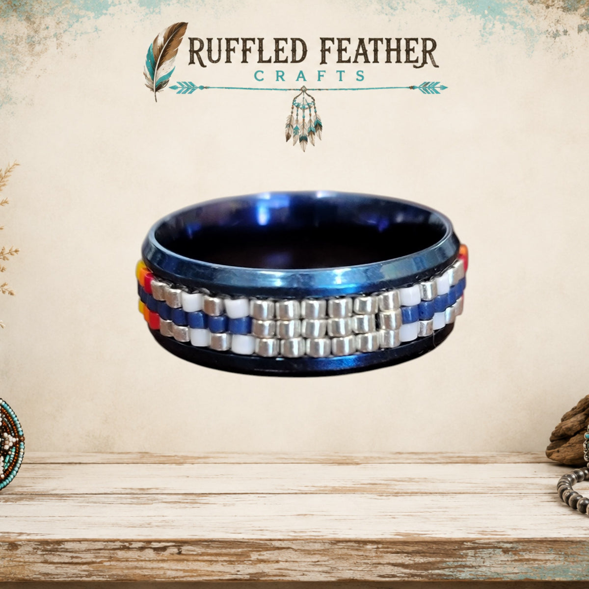 Hand-Beaded Statement Rings