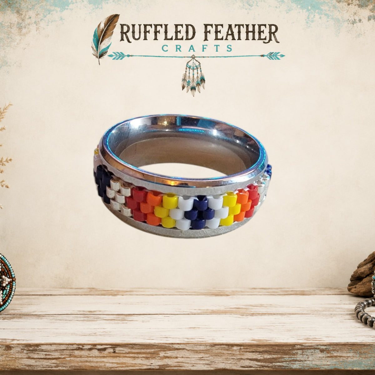 Hand-Beaded Statement Rings