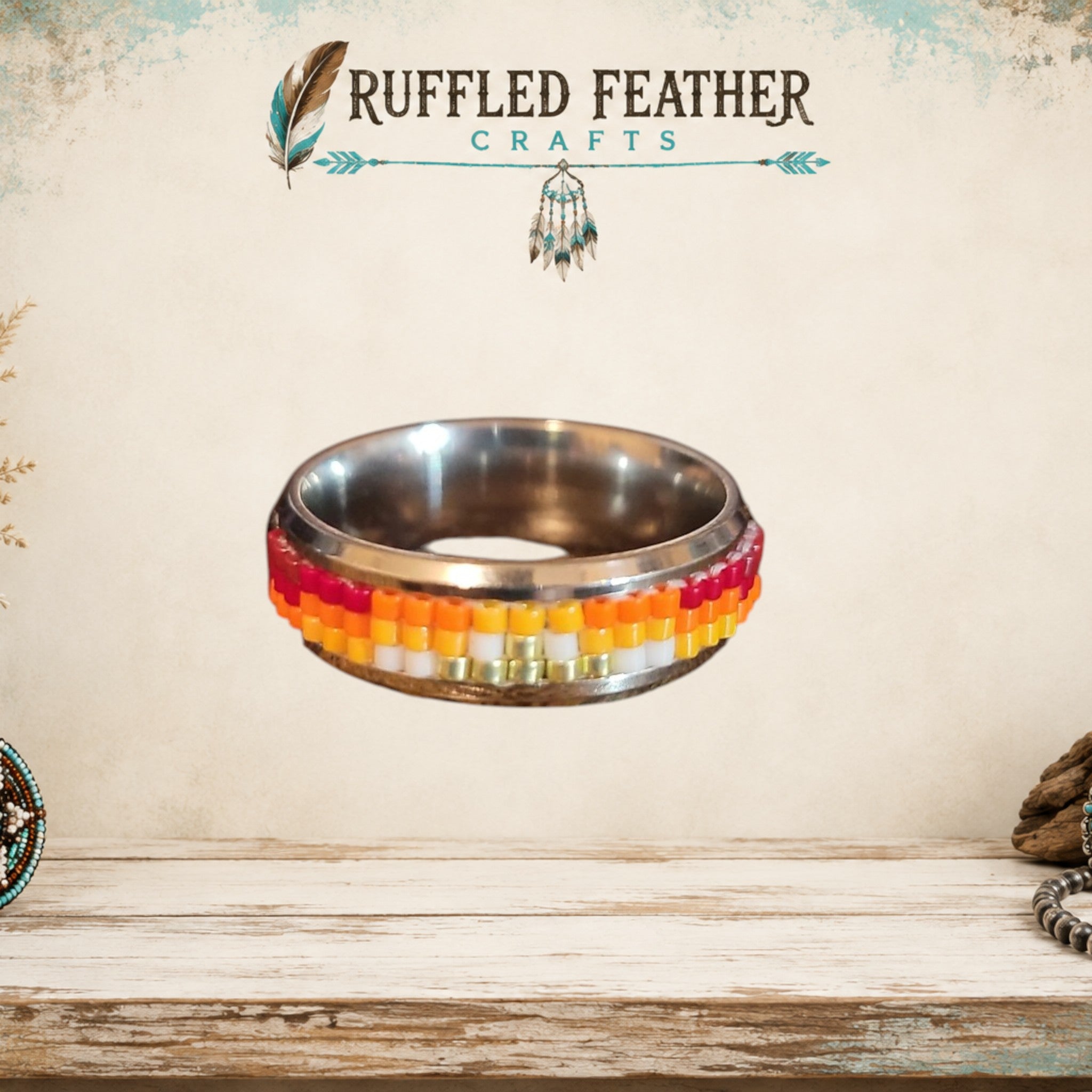Hand-Beaded Statement Rings