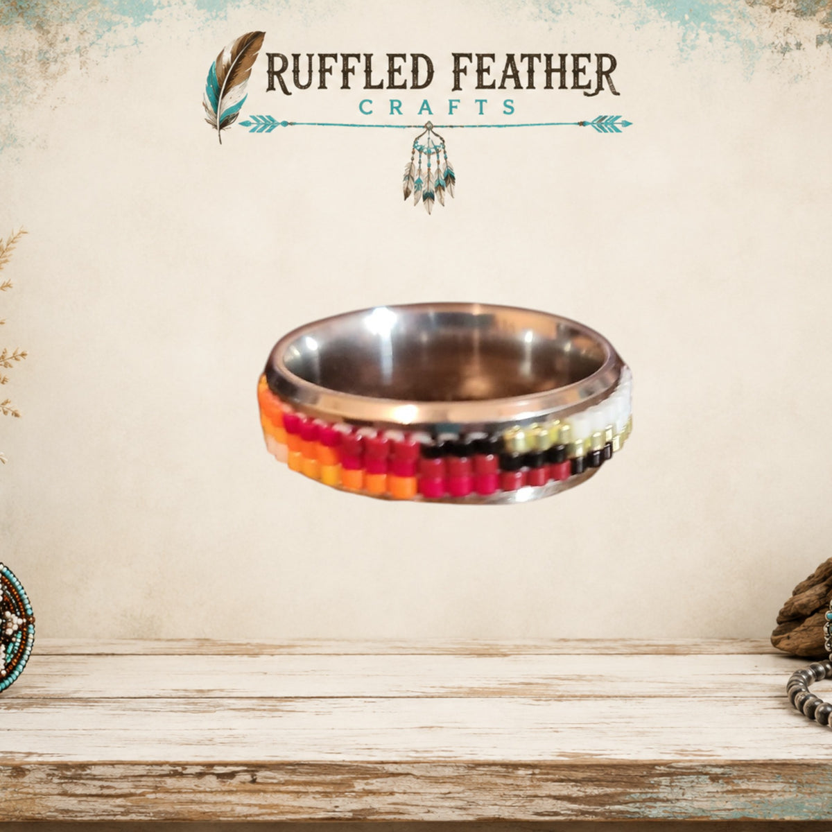 Hand-Beaded Statement Rings