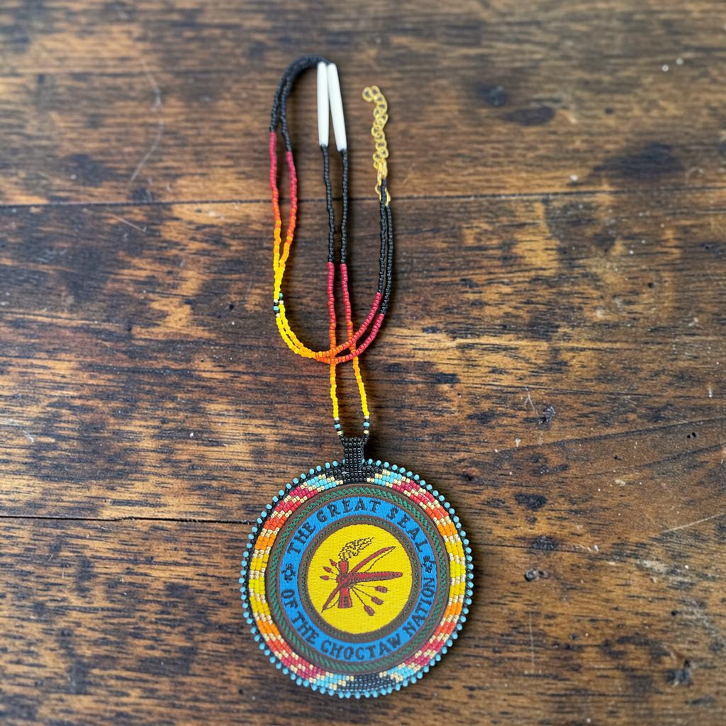 Choctaw Patch Medallion Necklace – Fire Colors