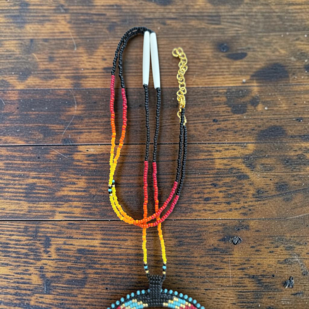Choctaw Patch Medallion Necklace – Fire Colors