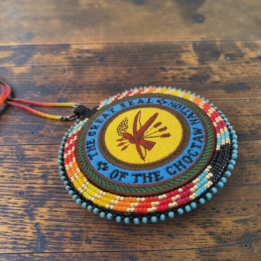 Choctaw Patch Medallion Necklace – Fire Colors