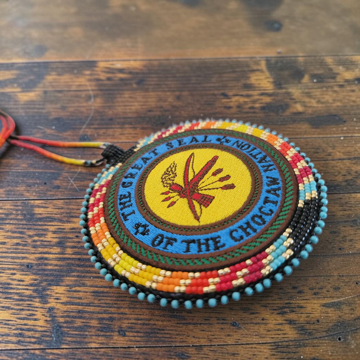 Choctaw Patch Medallion Necklace – Fire Colors