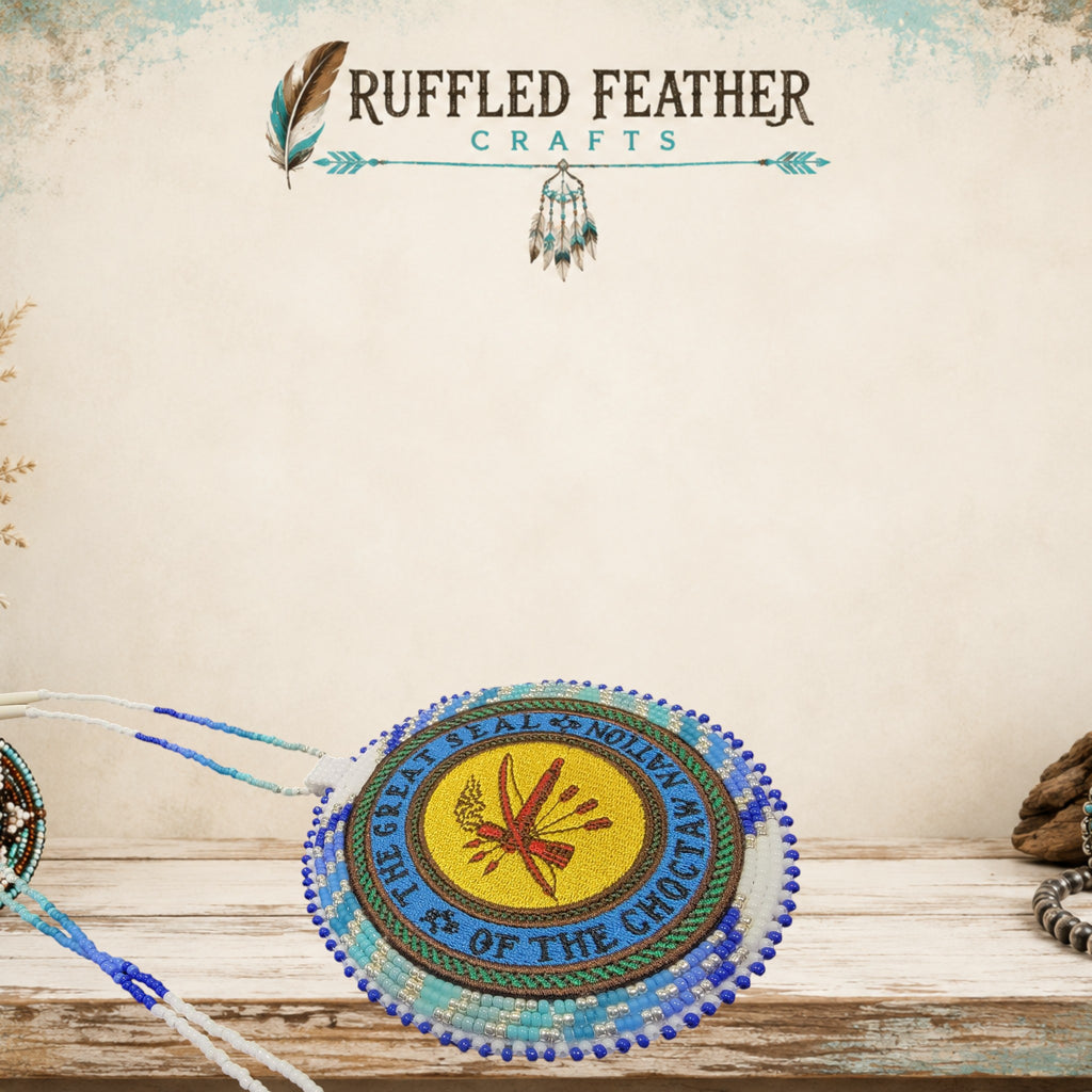 Choctaw Patch Medallion Necklace – Cool Colors