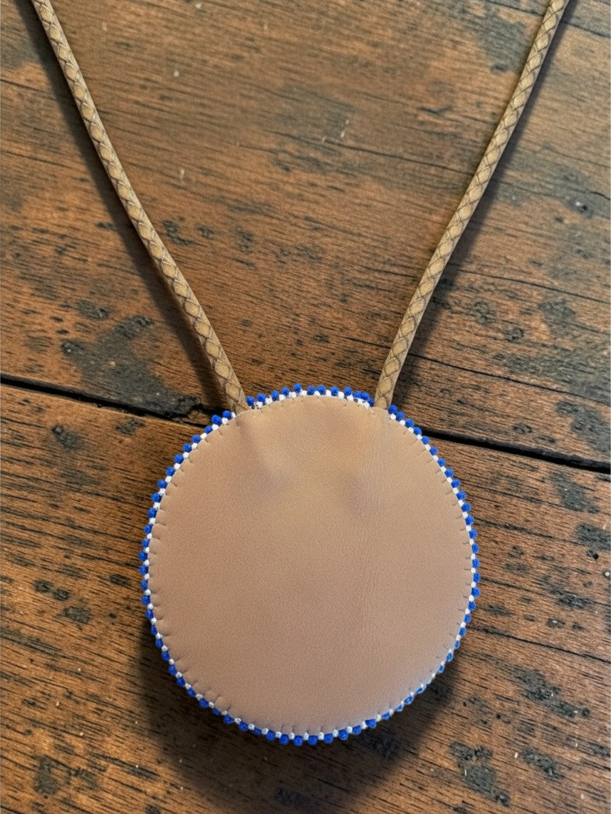 Choctaw Patch Medallion with Braided Leather Necklace
