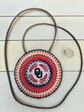 Custom Hand-Beaded Patch Medallion Necklace