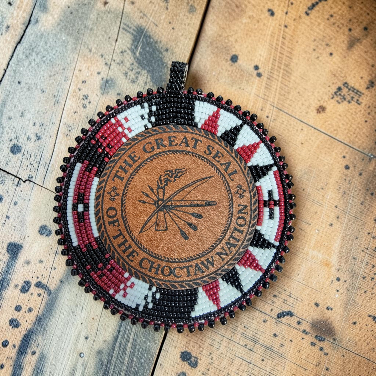 Black, Red & White Choctaw Patch Medallion