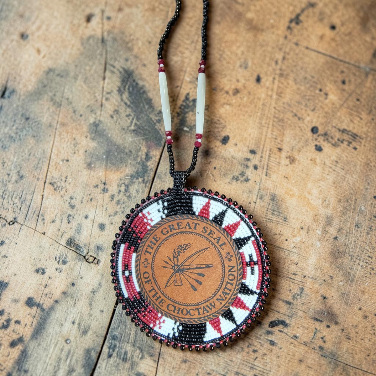 Black, Red & White Choctaw Patch Medallion