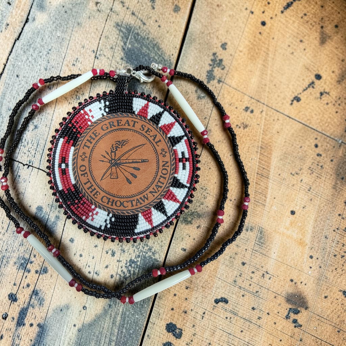 Black, Red & White Choctaw Patch Medallion