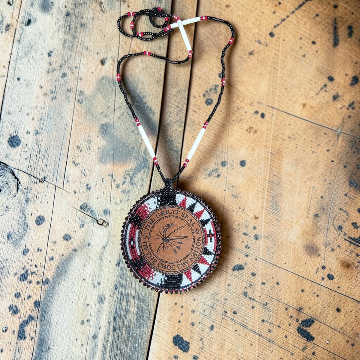 Black, Red & White Choctaw Patch Medallion
