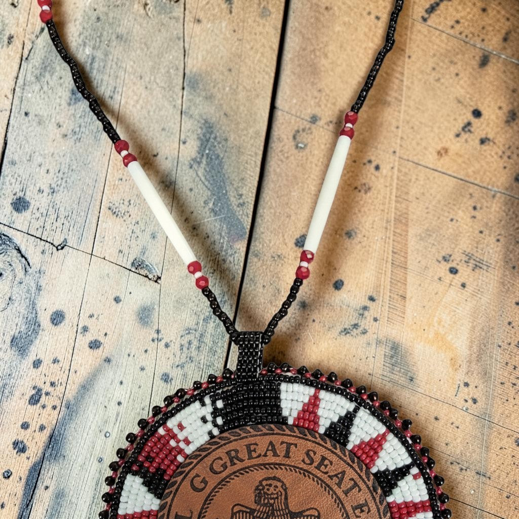 Black, Red & White Choctaw Patch Medallion