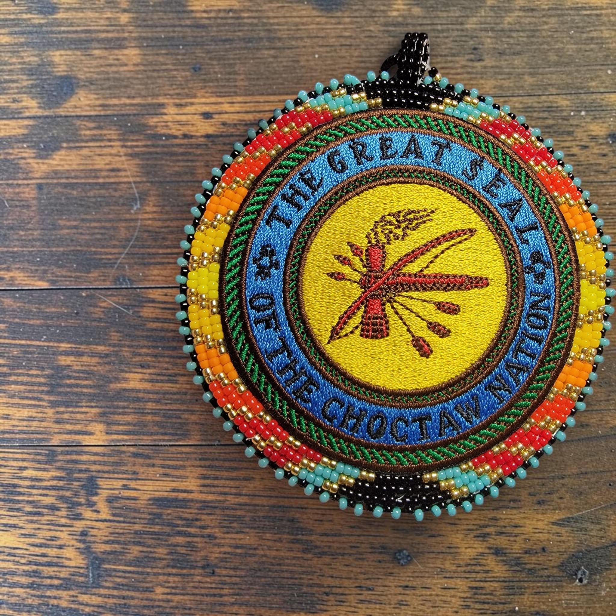 Choctaw Patch Medallion Necklace – Fire Colors