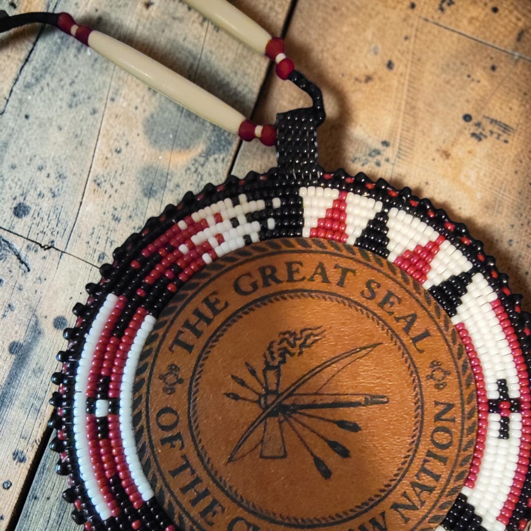 Black, Red & White Choctaw Patch Medallion