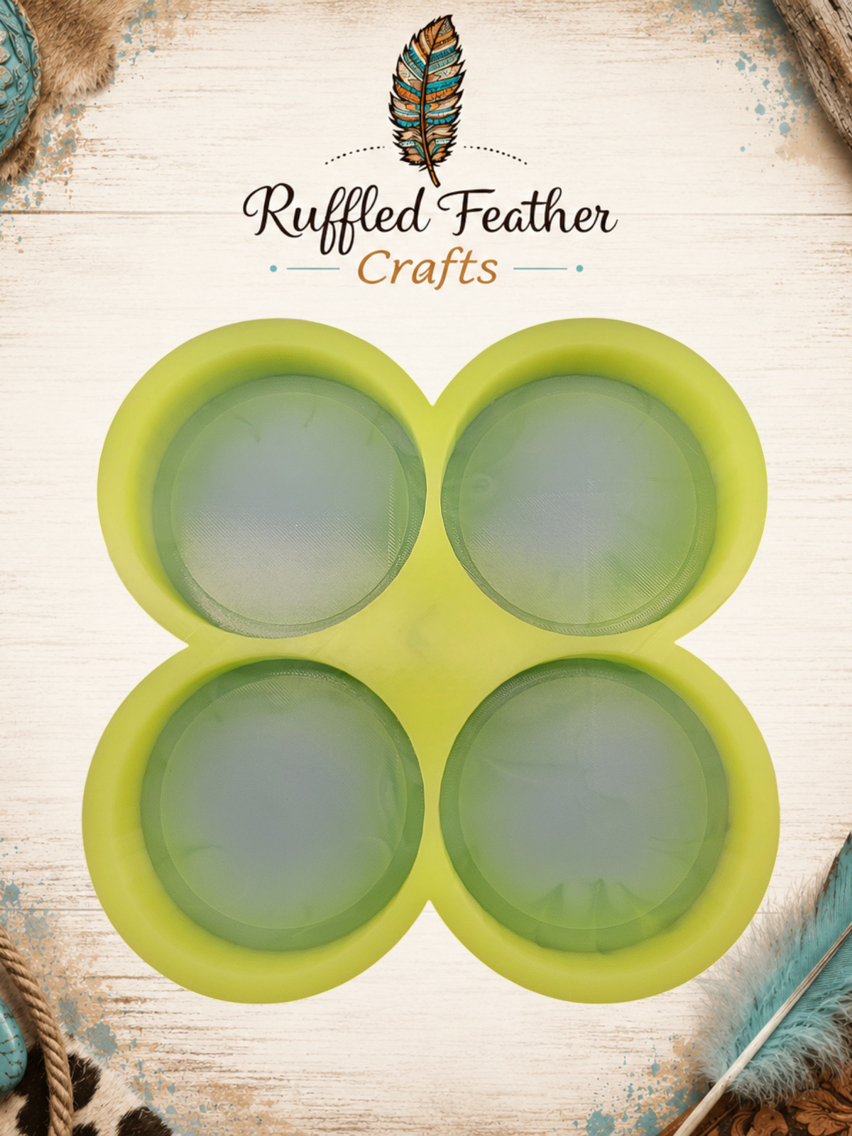 4" Round 4-Cavity Freshie Mold for 3.5" Cardstock Inserts
