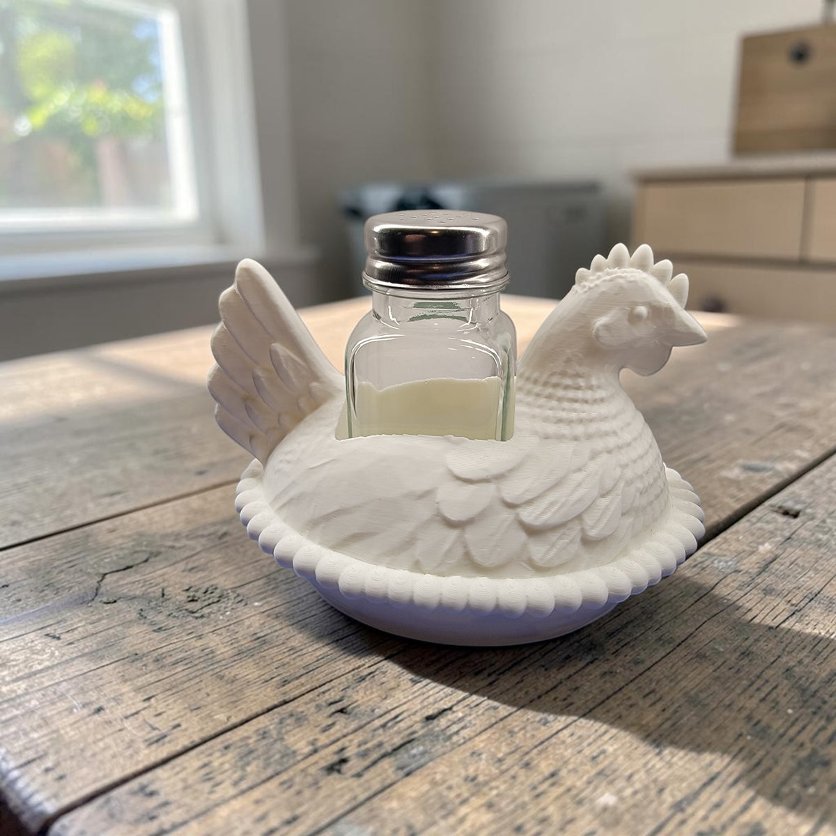 Farmhouse Chicken Salt & Pepper Shaker Holder | 3D Printed Kitchen Decor