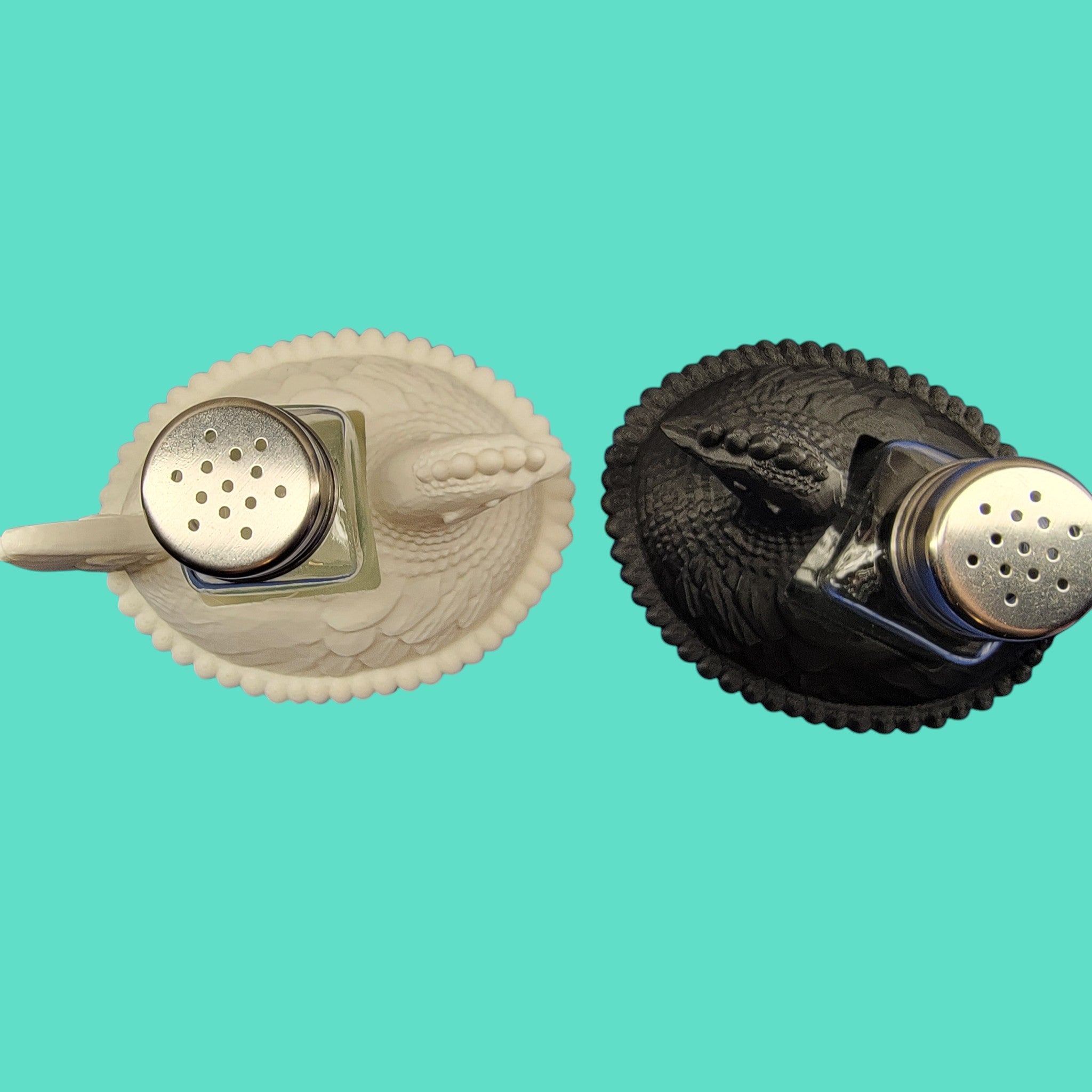 Farmhouse Chicken Salt & Pepper Shaker Holder | 3D Printed Kitchen Decor
