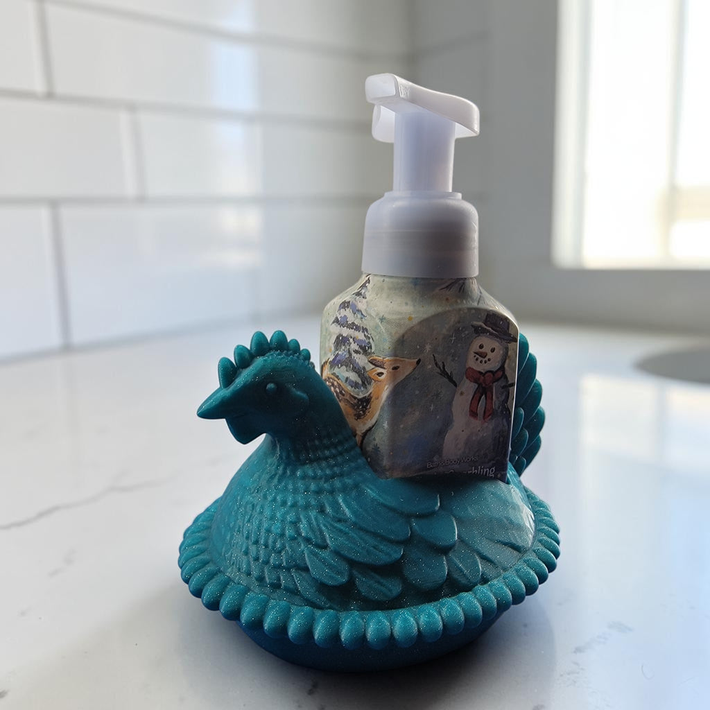 Farmhouse Chicken Soap Bottle Holder | 3D Printed Kitchen & Bathroom Decor