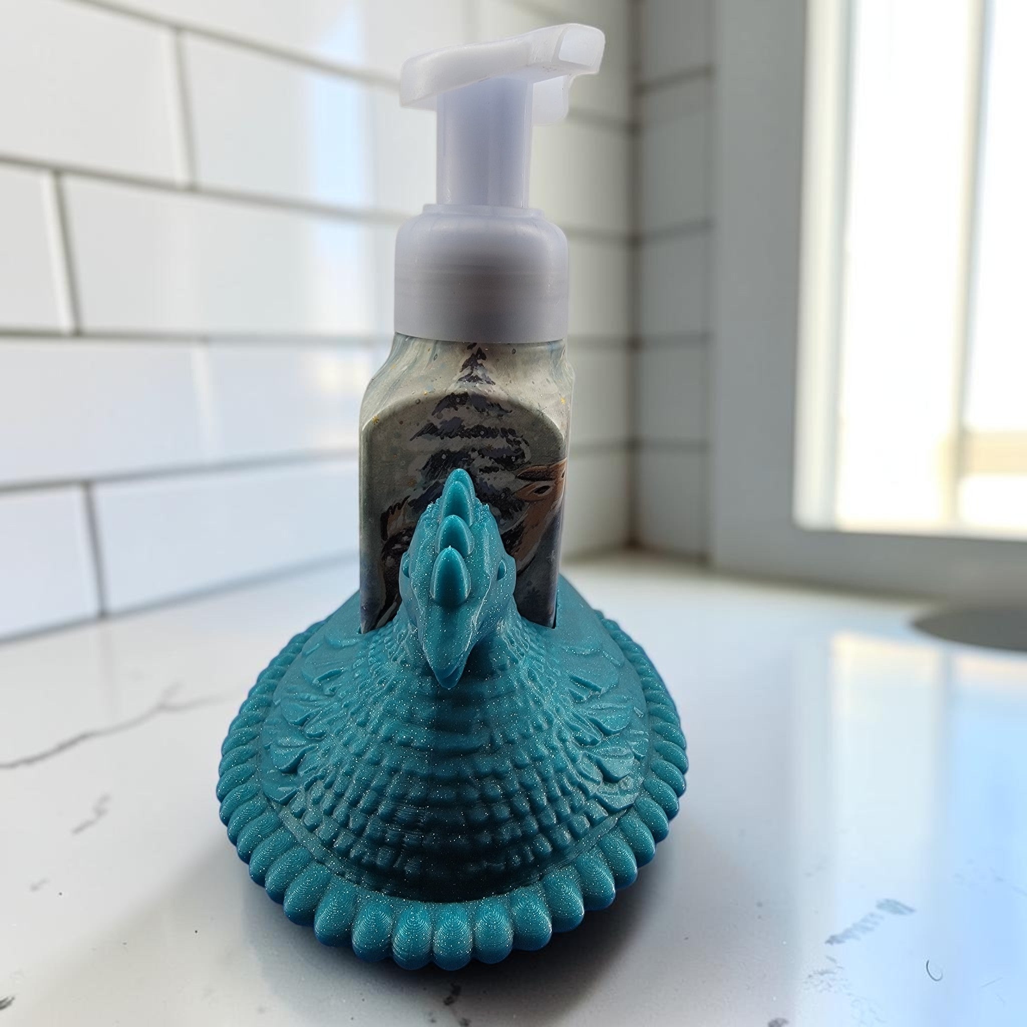 Farmhouse Chicken Soap Bottle Holder | 3D Printed Kitchen & Bathroom Decor