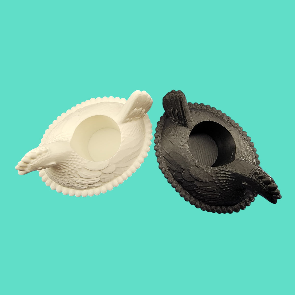 Farmhouse Chicken Salt & Pepper Shaker Holder | 3D Printed Kitchen Decor