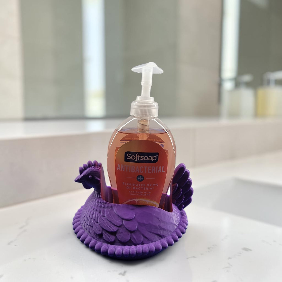 Farmhouse Chicken Soap Bottle Holder | 3D Printed Kitchen & Bathroom Decor