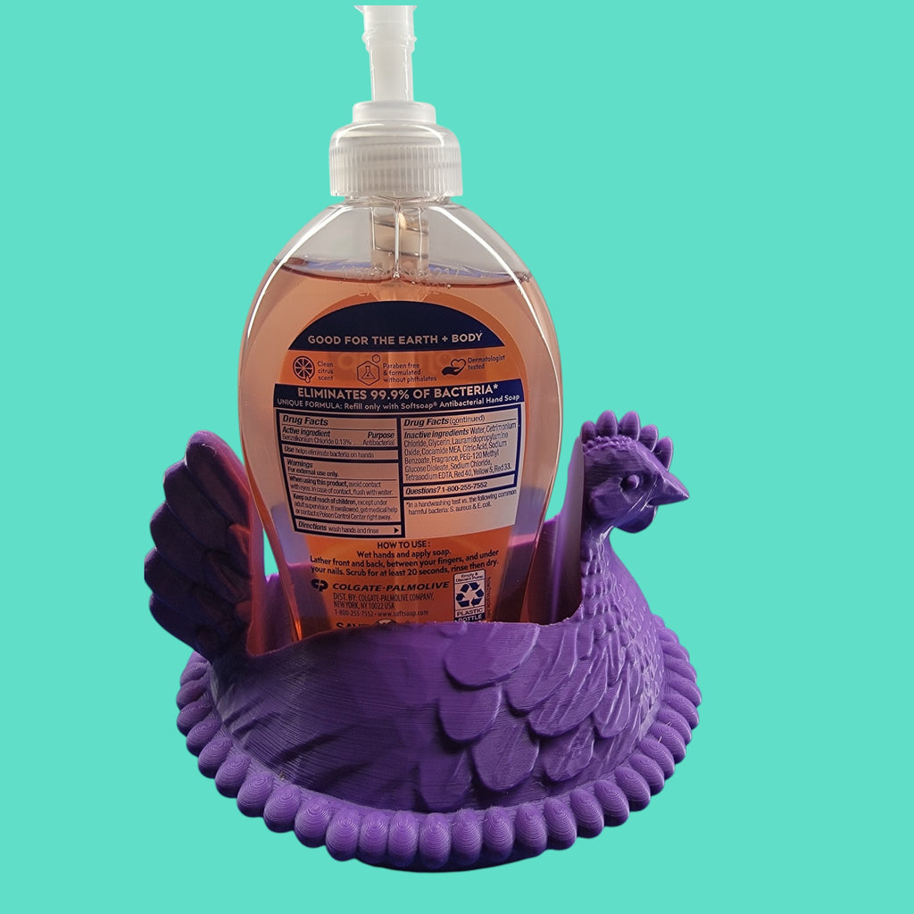 Farmhouse Chicken Soap Bottle Holder | 3D Printed Kitchen & Bathroom Decor