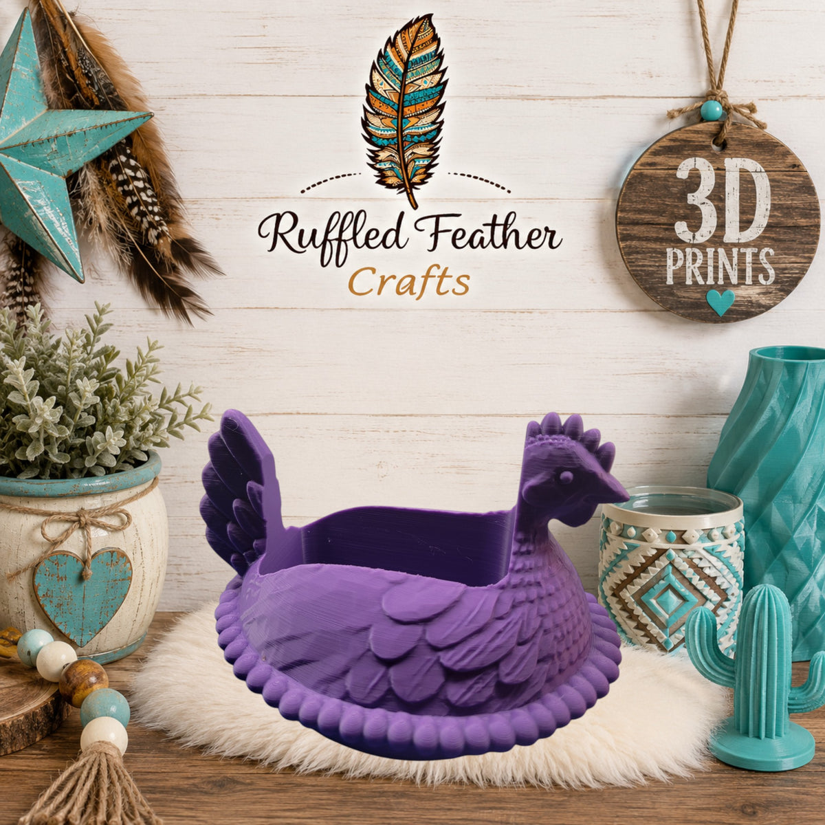 Farmhouse Chicken Soap Bottle Holder | 3D Printed Kitchen & Bathroom Decor