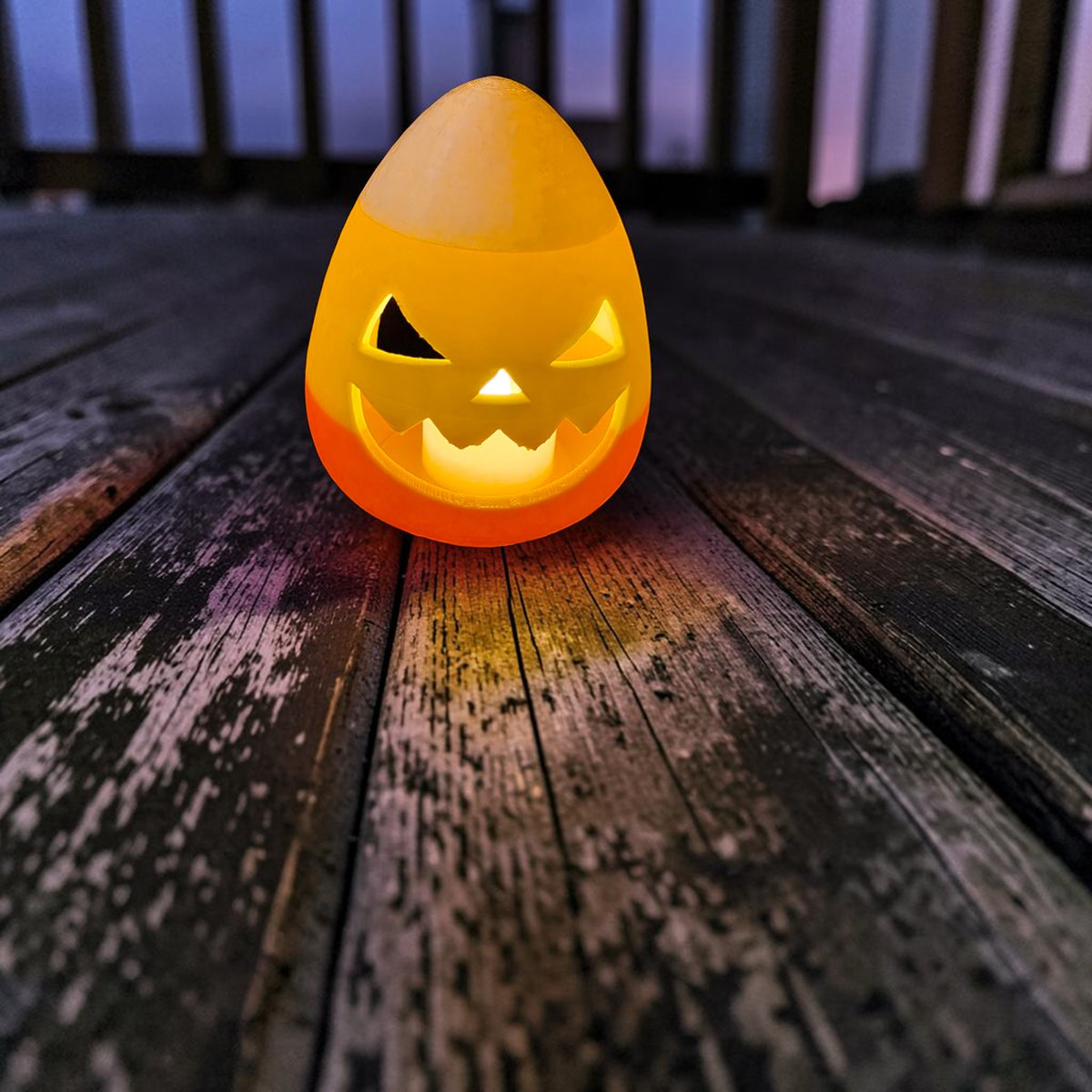 Candy Corn Pumpkin Tea Light Lantern | Halloween 3D Printed Decor