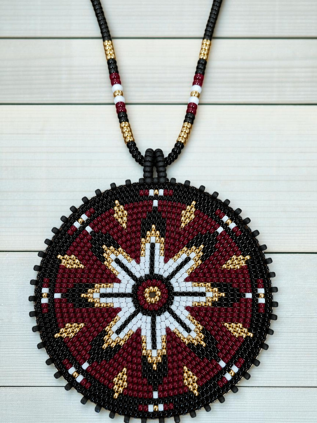 Custom Beaded Graduation Medallion Necklace