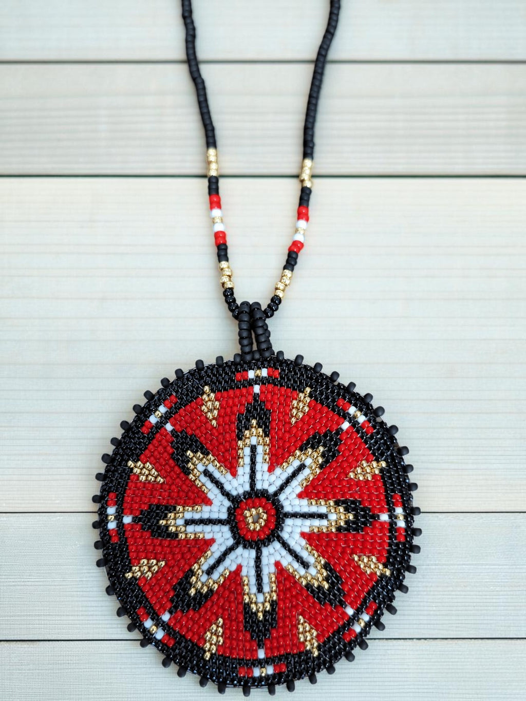 Custom Beaded Graduation Medallion Necklace