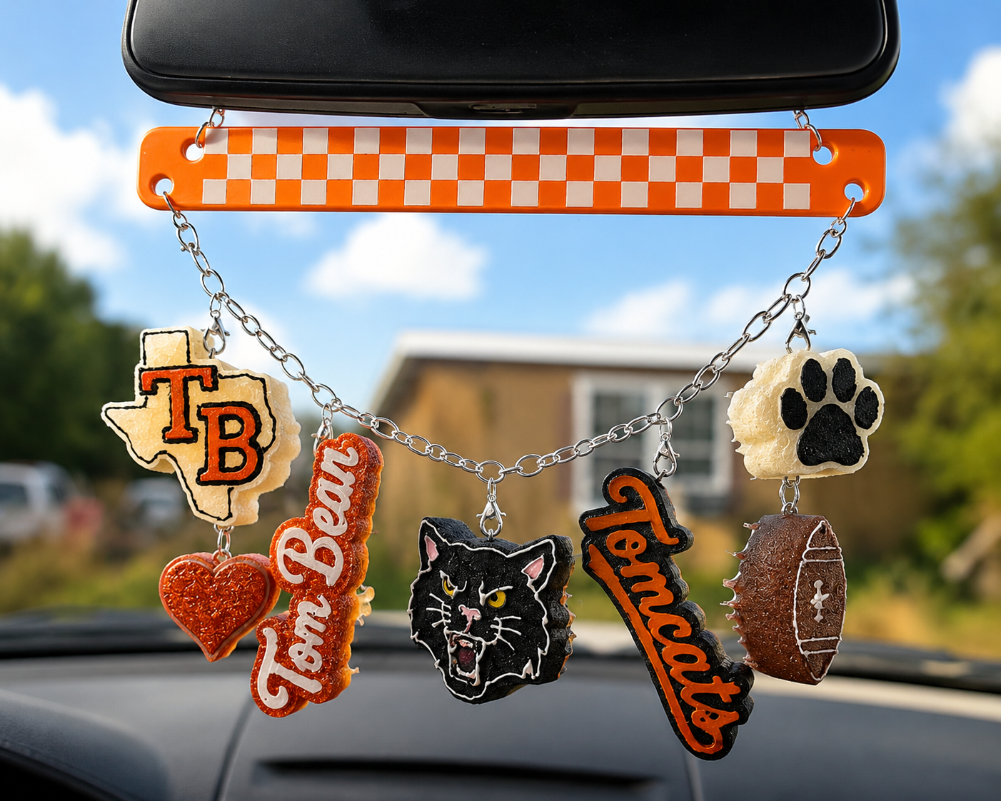 Tom Bean Tomcats School Spirit Freshie Charm Set | Mini Scented Car Freshies