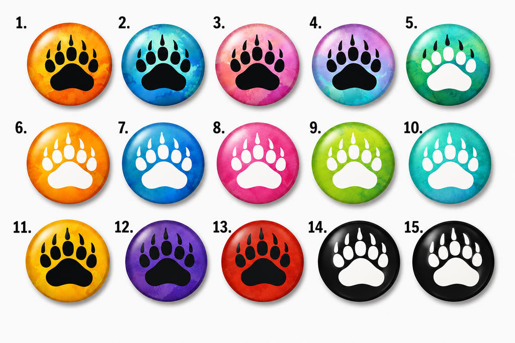 Multicolor Bear Paw Round Cabochons