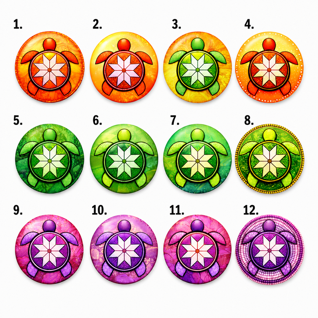 Morning Star Turtle Round Cabochons