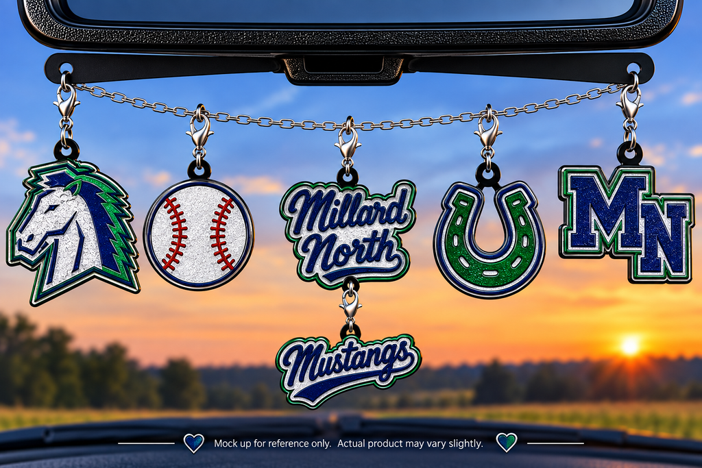 Millard North Mustangs Freshie Charm Set | 6 Mini Scented Car Freshies