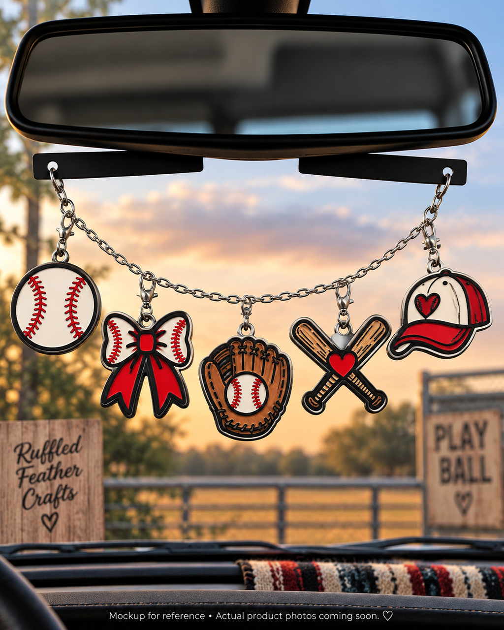 Baseball Freshie Charm Set | Mini Scented Car Freshies