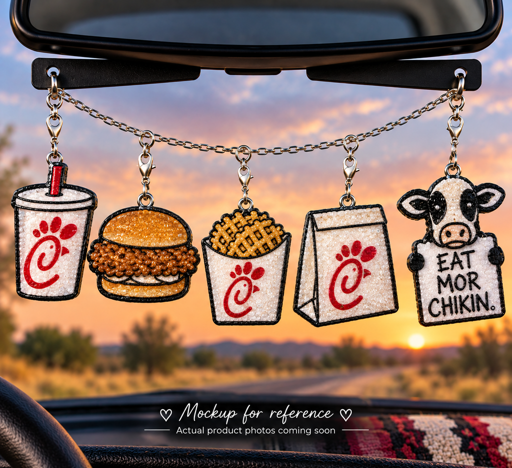 Chicken & Waffle Fry Freshie Charm Set | Mini Scented Car Freshies