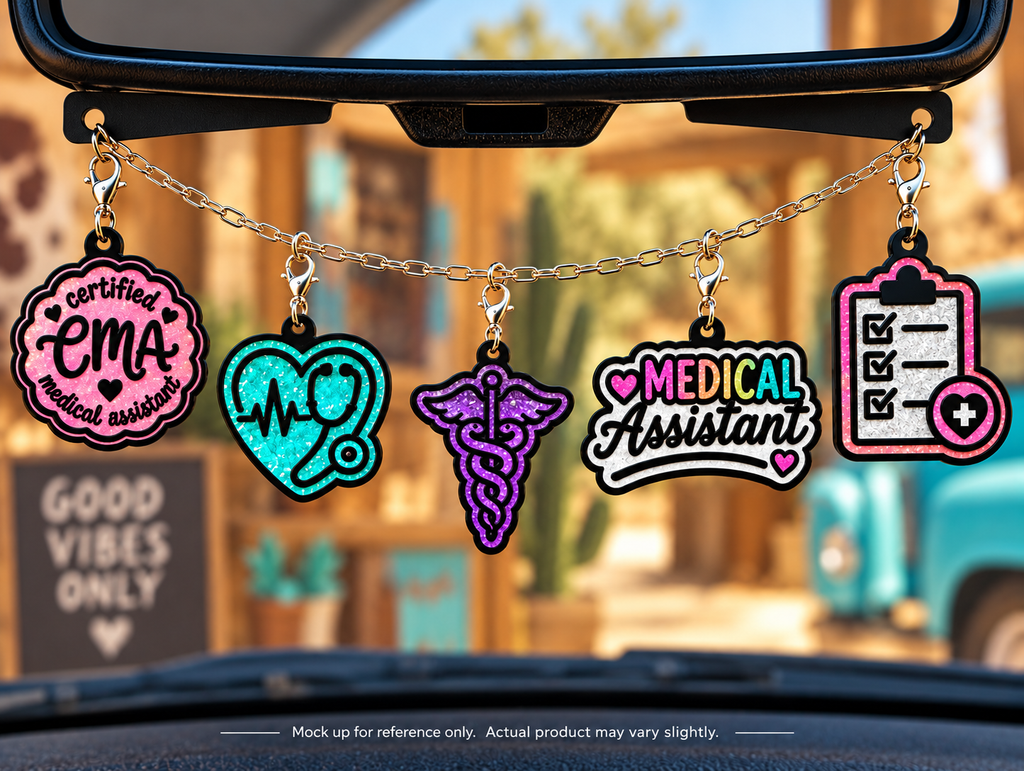 Certified Medical Assistant Freshie Charm Set | 5 Mini Scented Car Freshies