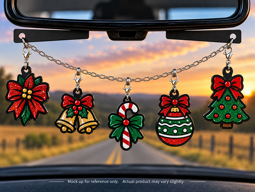 Christmas Bows Freshie Charm Set | 5 Mini Scented Car Freshies