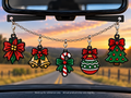 Christmas Bows Freshie Charm Set | 5 Mini Scented Car Freshies