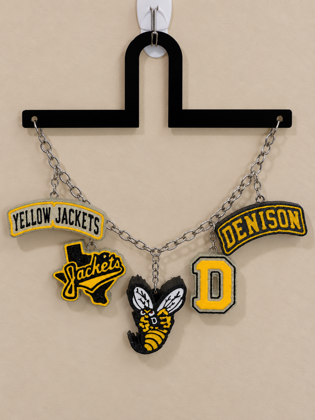 Denison Yellow Jackets Freshie Charm Set | 5 Mini Scented Car Freshies | Finished & Scented Freshie Charm Set