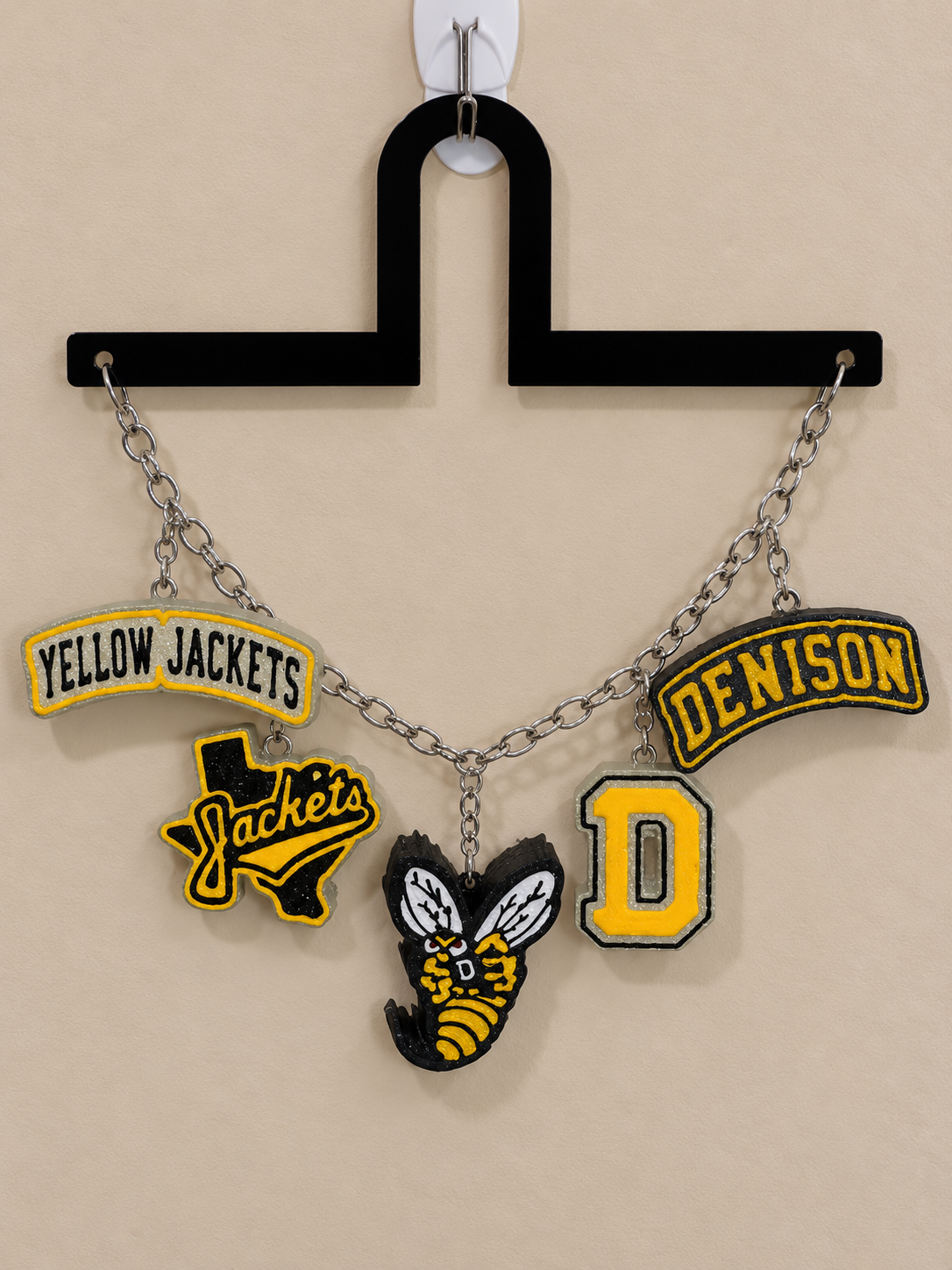 Denison Yellow Jackets Freshie Charm Set | 5 Mini Scented Car Freshies | Finished & Scented Freshie Charm Set
