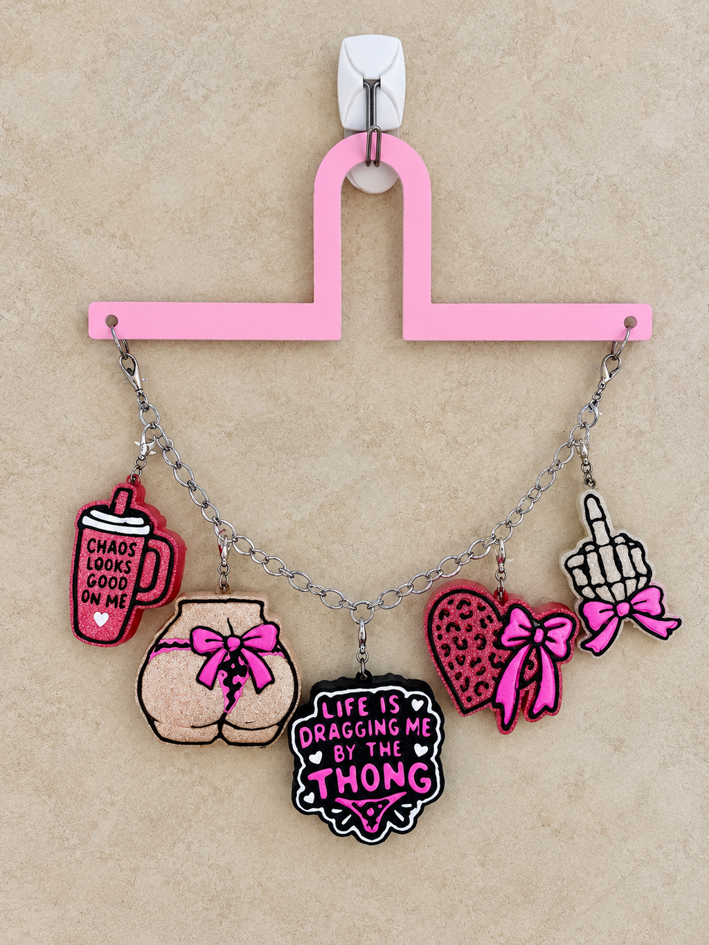 Life is Dragging Me By The Thong | Finished & Scented Freshie Charm Set