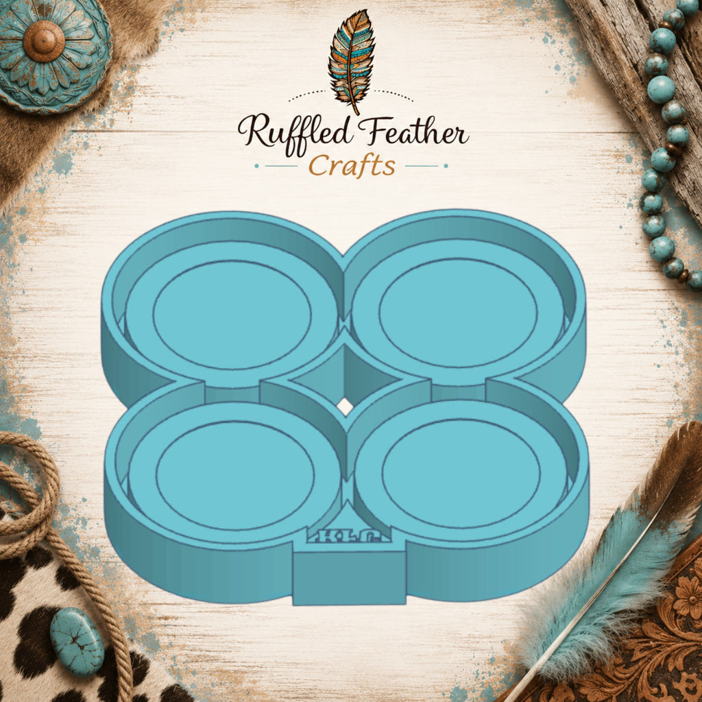 4" Round 4-Cavity Freshie Mold for 3" Cardstock Inserts