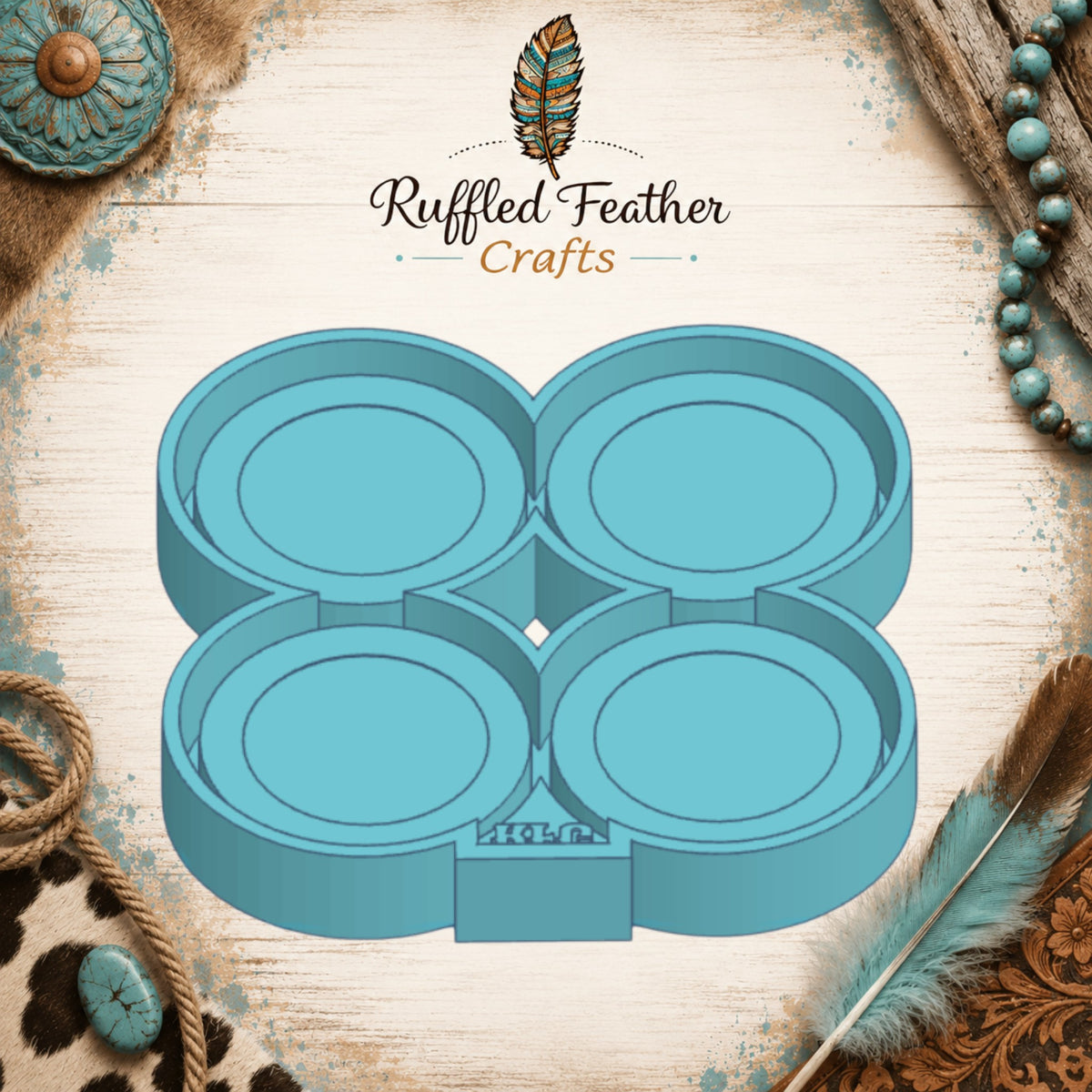4" Round 4-Cavity Freshie Mold for 3" Cardstock Inserts