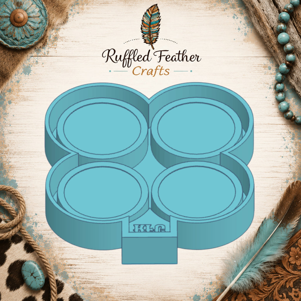 3.5" Round 4-Cavity Freshie Mold for 3" Cardstock Inserts